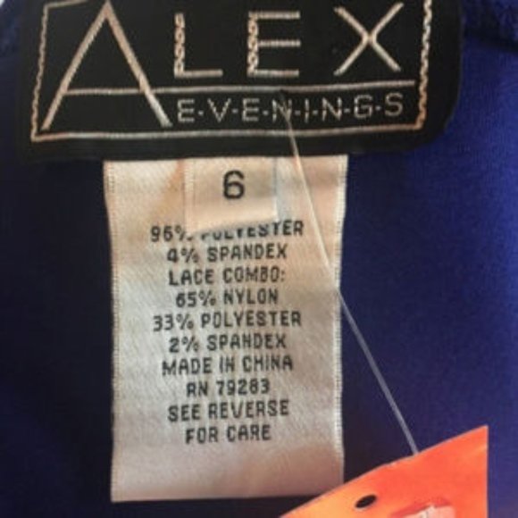 Alex Evenings Blue and Black Cocktail Dress size 6 - Picture 3 of 3